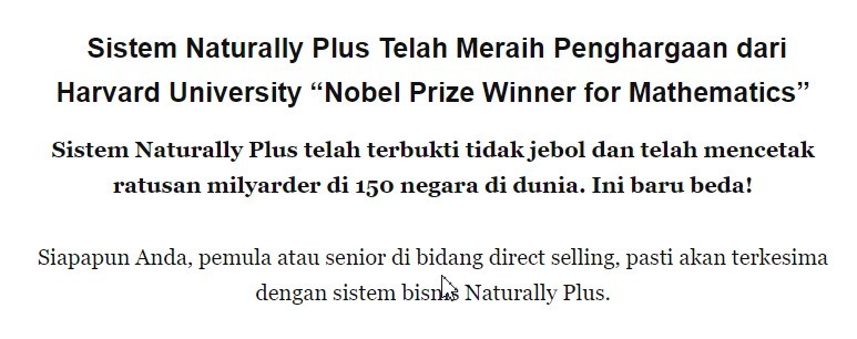 sistem naturally plus harvard